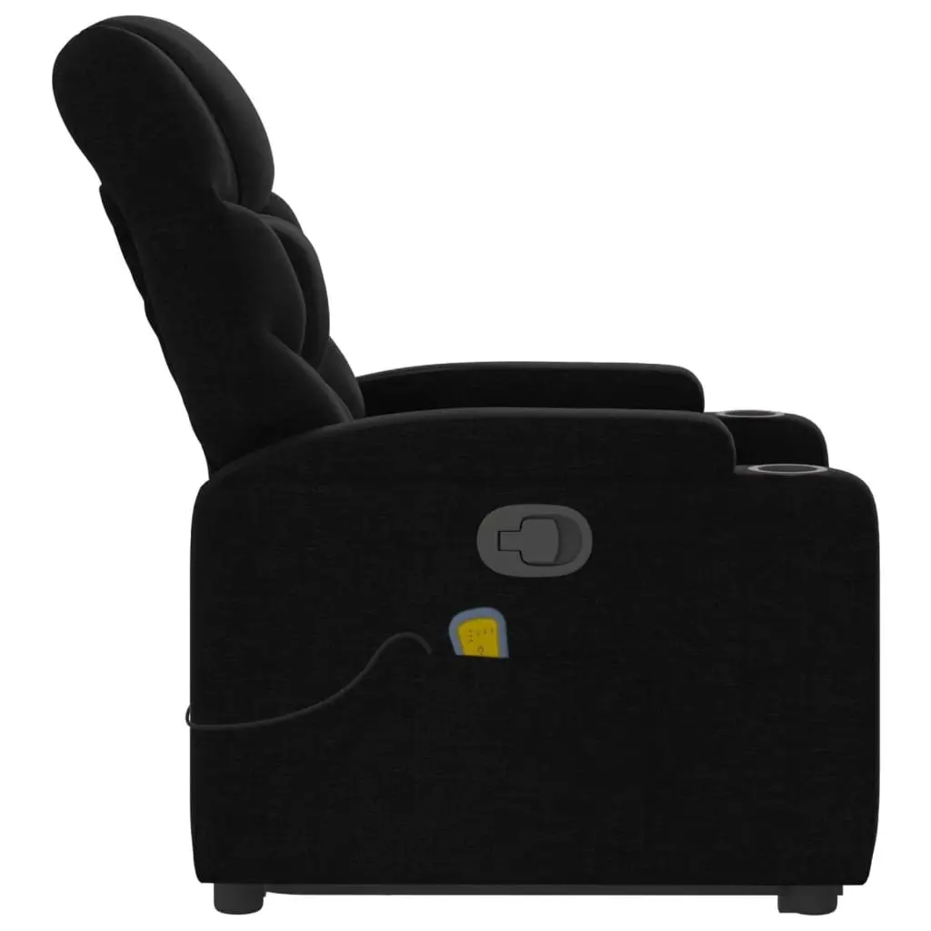 Electric Recliner Chair with Power Lift Function Black Fabric for Easy Mobility and Relaxation