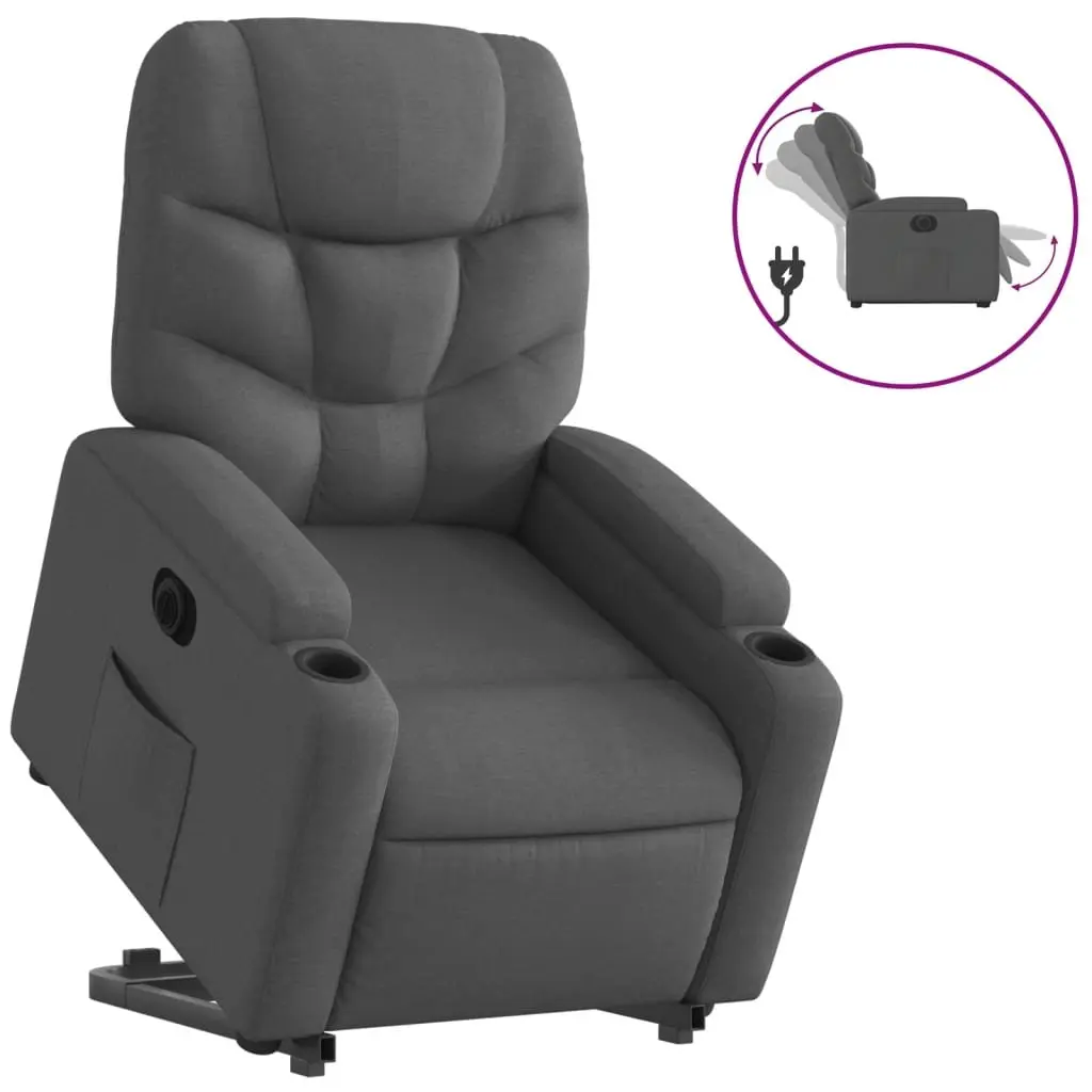 Electric Stand Up Recliner Armchair Power Lift Recline Elderly Comfort Grey