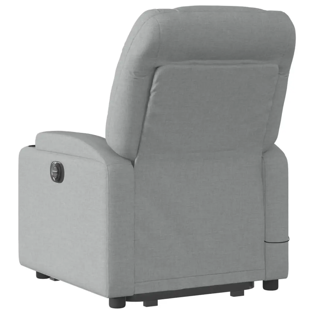 Electric Massage Chair Power Lift Recliner Grey Fabric 135 Degrees