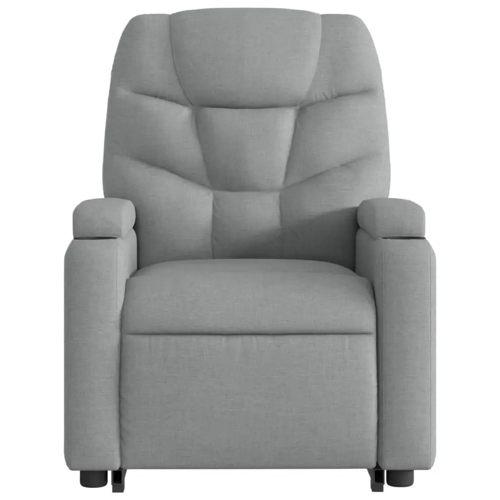 Electric Massage Chair Power Lift Recliner Grey Fabric 135 Degrees