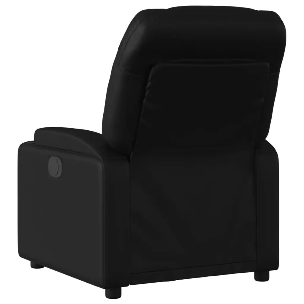 Recliner Chair Manual Reclining Adjustable Footrest Cup Holders Side Pocket Black
