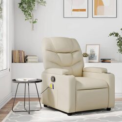 Your Cozy Spot Awaits: Cream Massage Recliner Chair