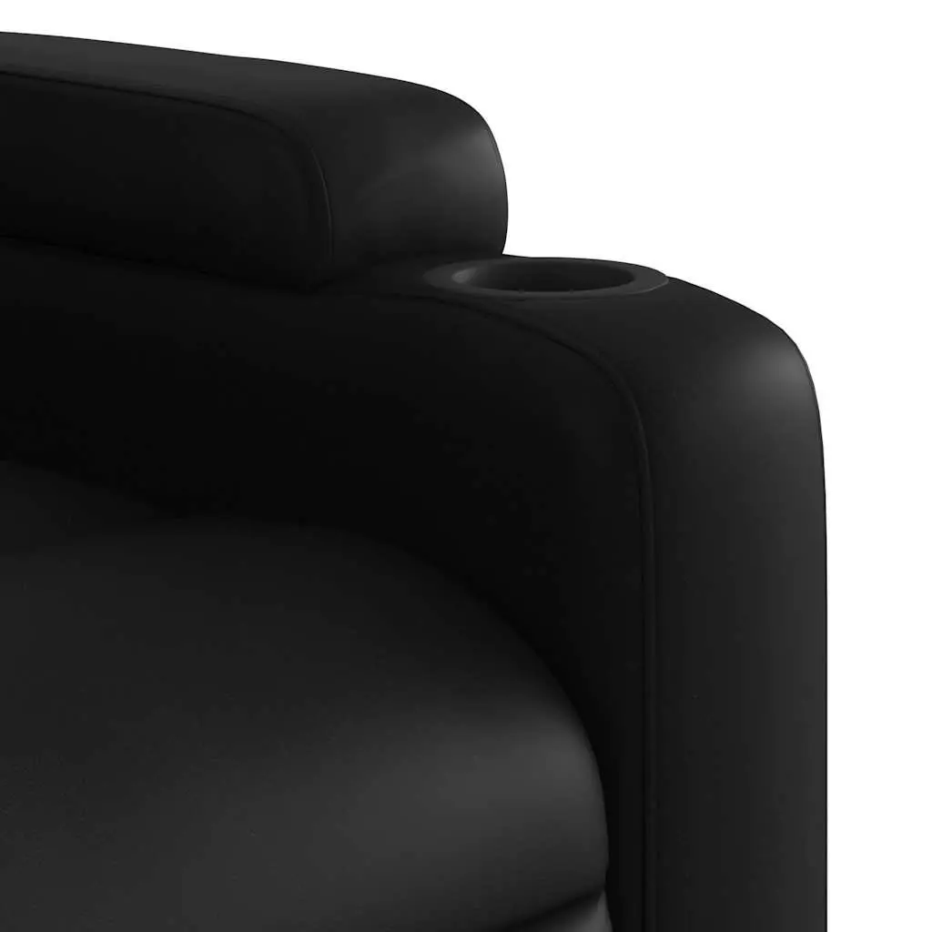 Electric Massage Recliner Chair Faux Leather Black 135 Degrees