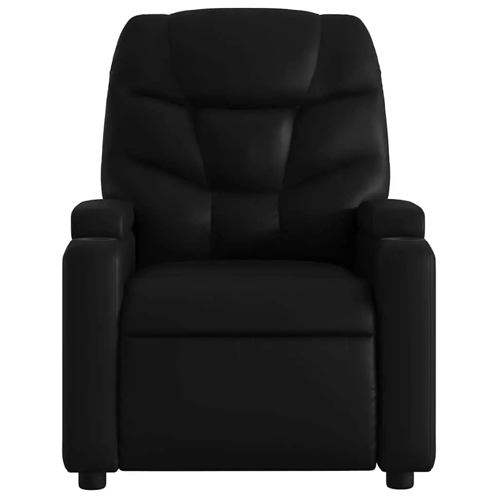 Electric Massage Recliner Chair Faux Leather Black 135 Degrees