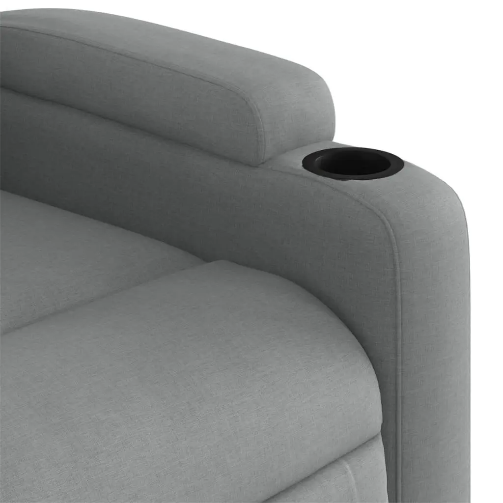 Massage Recliner Chair Grey Fabric Manual Recline 135 Degrees with Vibration Massage