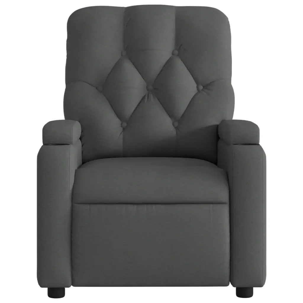 Massage Recliner Chair Grey Fabric Manual Reclining with Vibration 135 Degrees