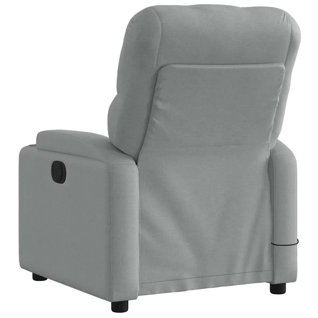 Electric Massage Recliner Chair Grey Fabric 135 Degrees
