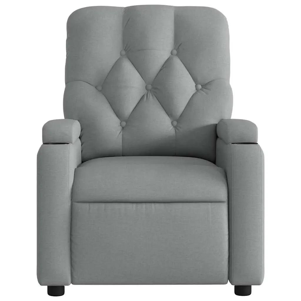 Electric Massage Recliner Chair Grey Fabric 135 Degrees