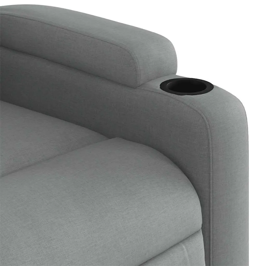 Electric Massage Recliner Chair Grey Fabric 135 Degrees