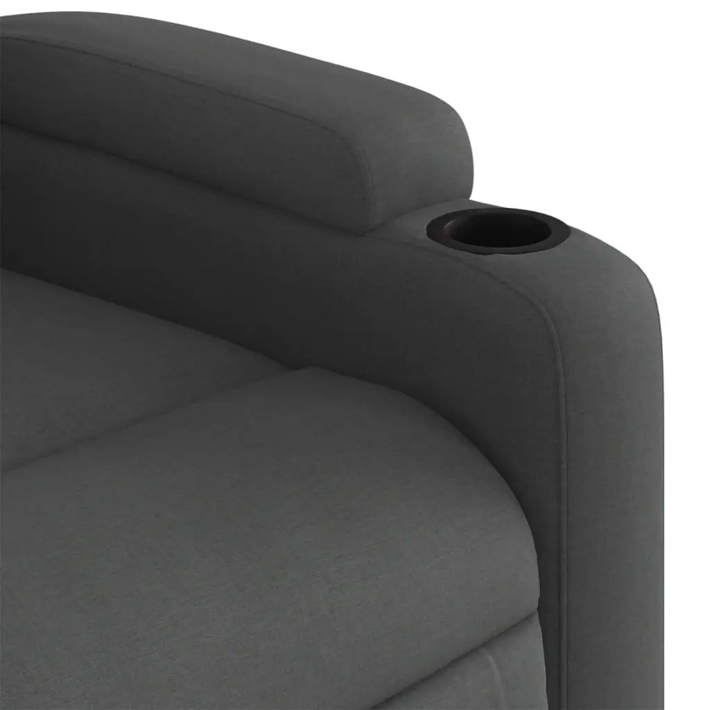 Electric Massage Recliner Chair Grey Fabric Armchair Recline Footrest Vibration