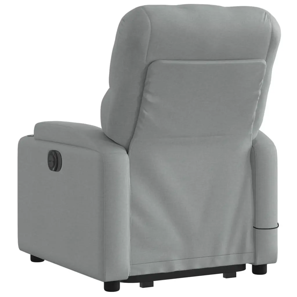 Electric Massage Recliner Chair Power Lift Grey Fabric 135 Degrees
