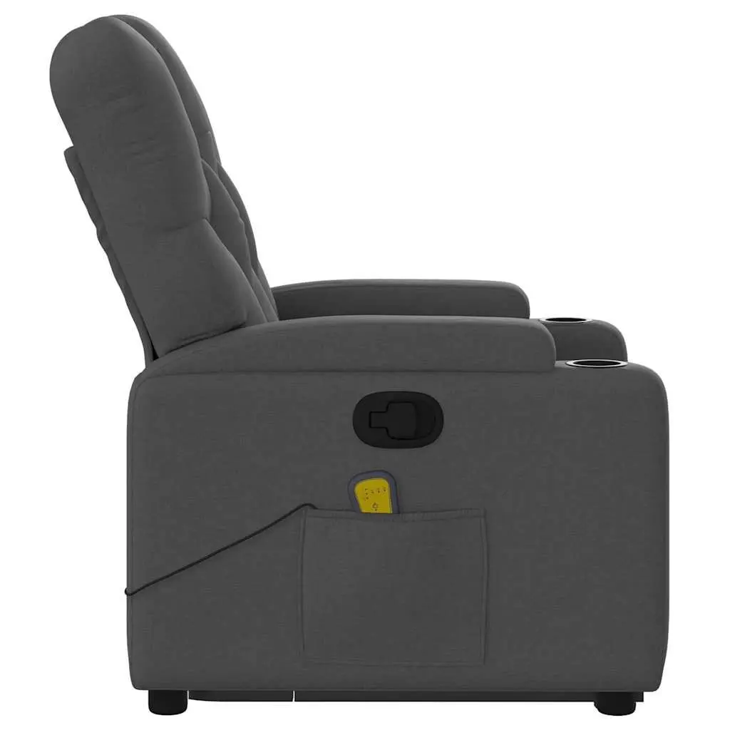 Stand Up Massage Recliner Chair Grey Fabric Power Lift Manual Recline Armchair