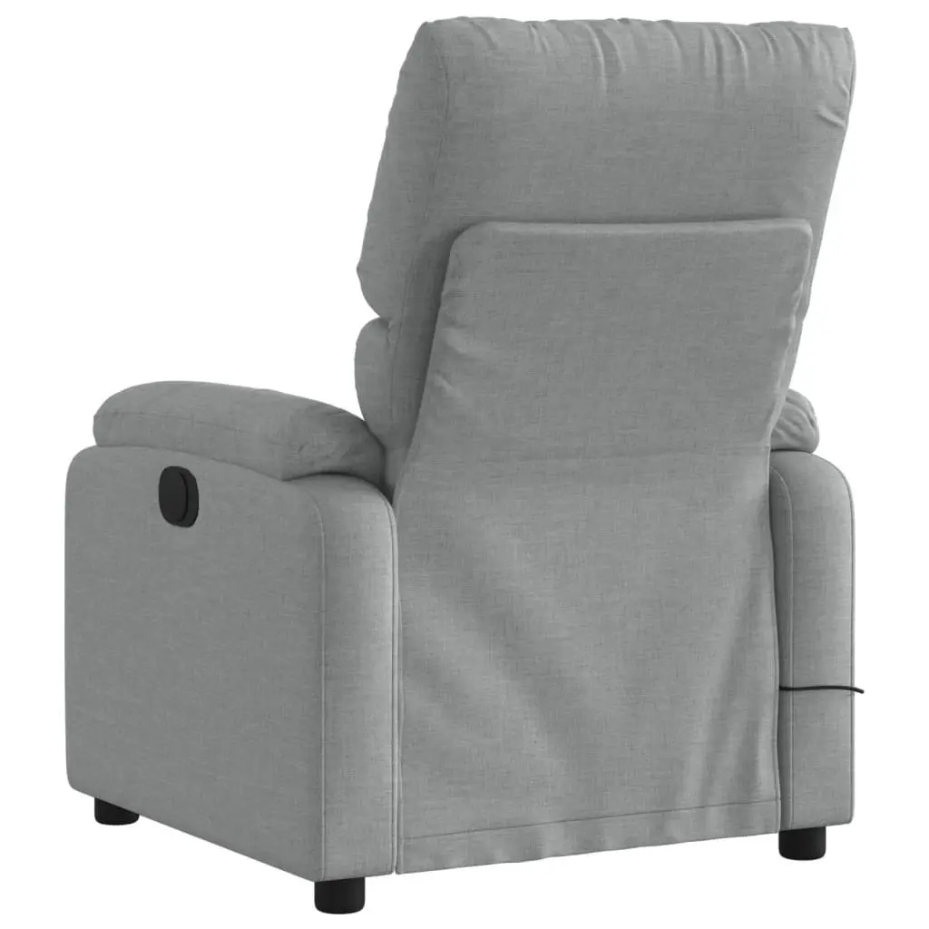 Massage Recliner Chair Grey Fabric Manual Recline Vibration 6 Points