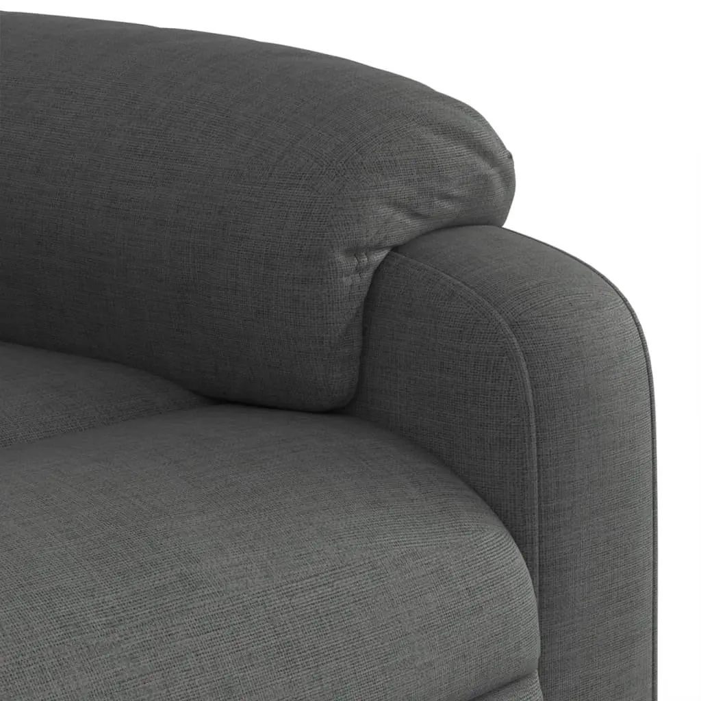 Massage Recliner Chair Manual Recline Grey Fabric 6 Vibration Points
