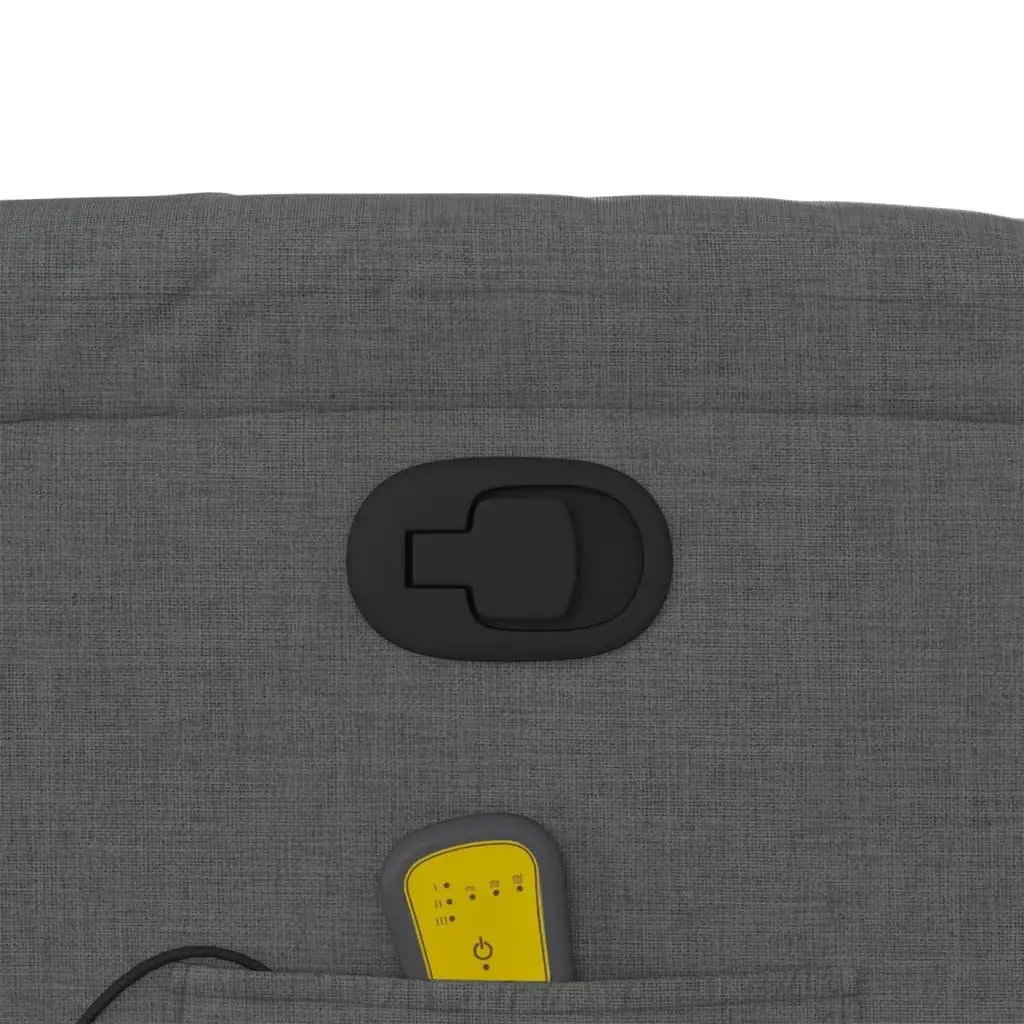 Massage Recliner Chair Manual Recline Grey Fabric 6 Vibration Points