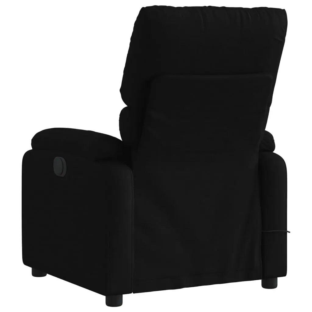 Massage Recliner Chair Manual Recline Black Fabric 6 Vibration Points