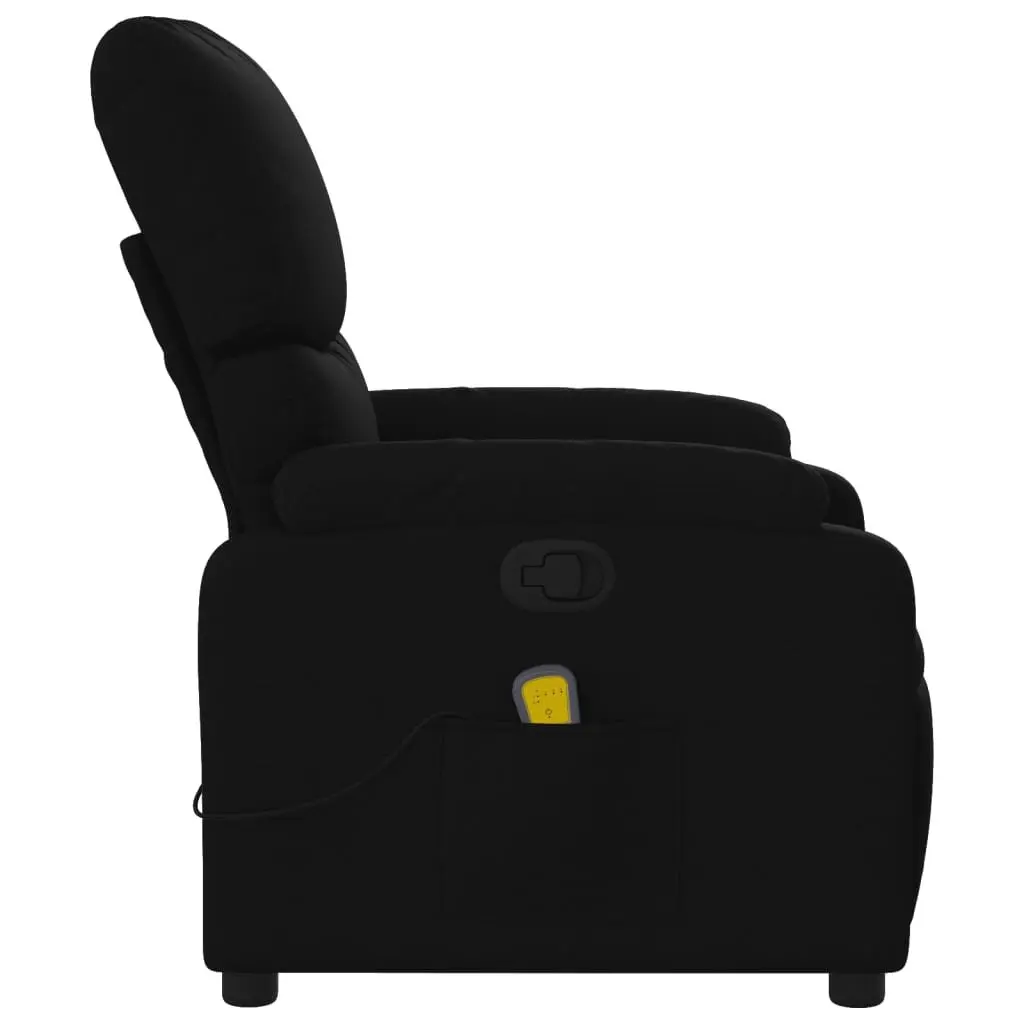 Massage Recliner Chair Manual Recline Black Fabric 6 Vibration Points