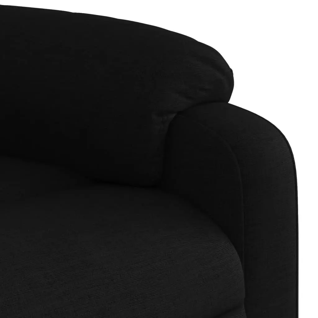 Massage Recliner Chair Manual Recline Black Fabric 6 Vibration Points