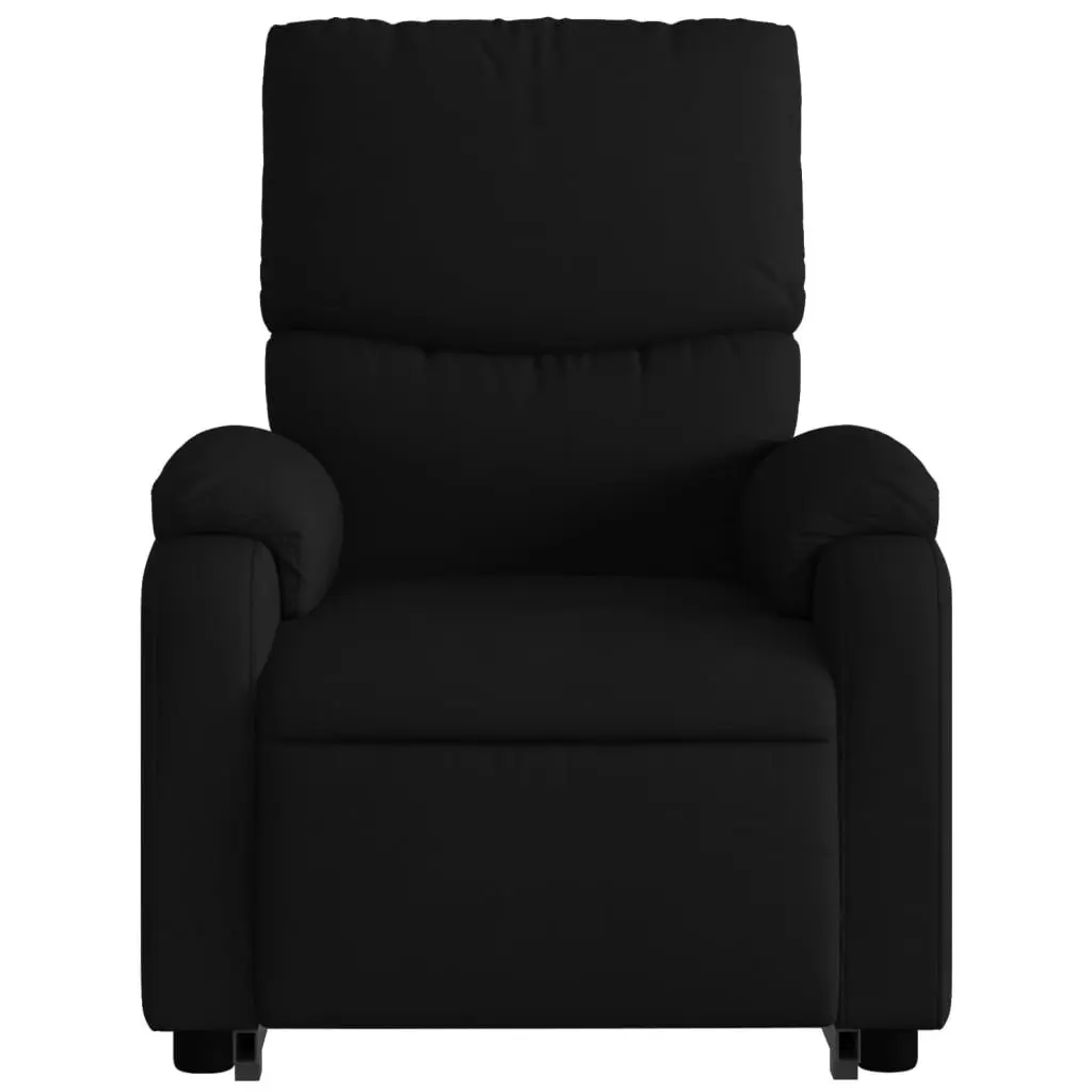 Electric Recliner Chair with Massage Function and Lift Support Black Fabric for Elderly