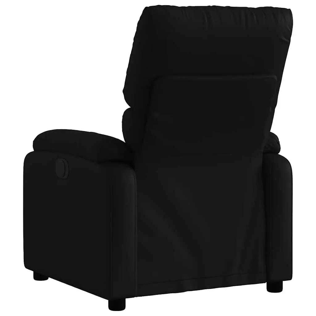 Massage Recliner Chair Black Faux Leather Manual Recline 6 Vibration Points