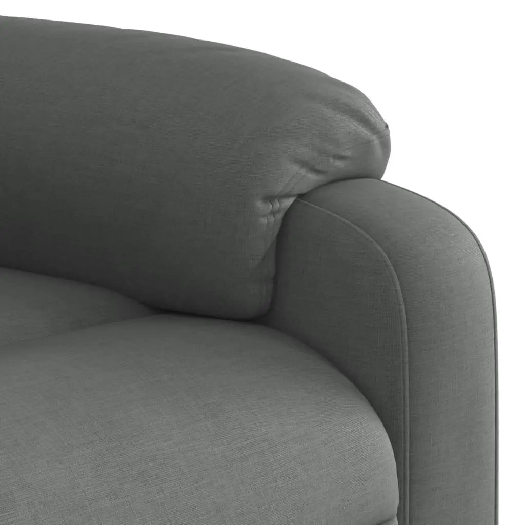 Massage Recliner Chair Grey Fabric Manual Recline 135 Degrees Vibration