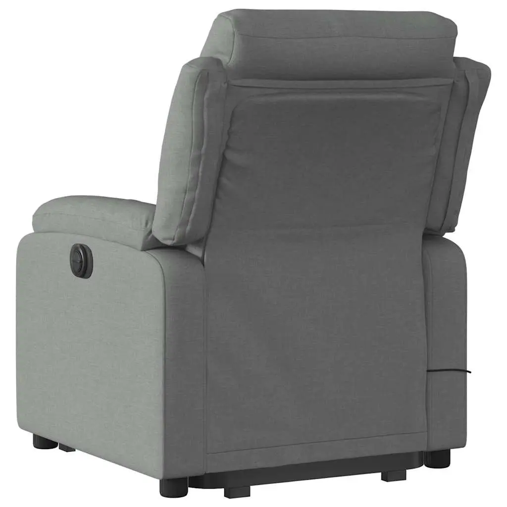 Electric Stand Up Massage Recliner Chair Grey Fabric Lift Recline Armchair