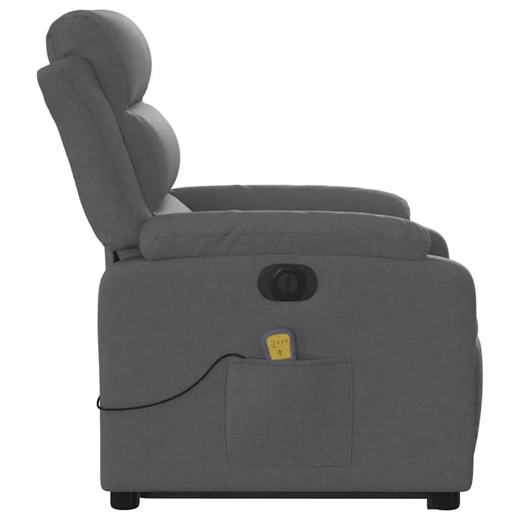 Electric Stand Up Massage Recliner Chair Grey Fabric Lift Recline Armchair
