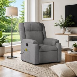 Your New Grey Fabric Massage Recliner Awaits You