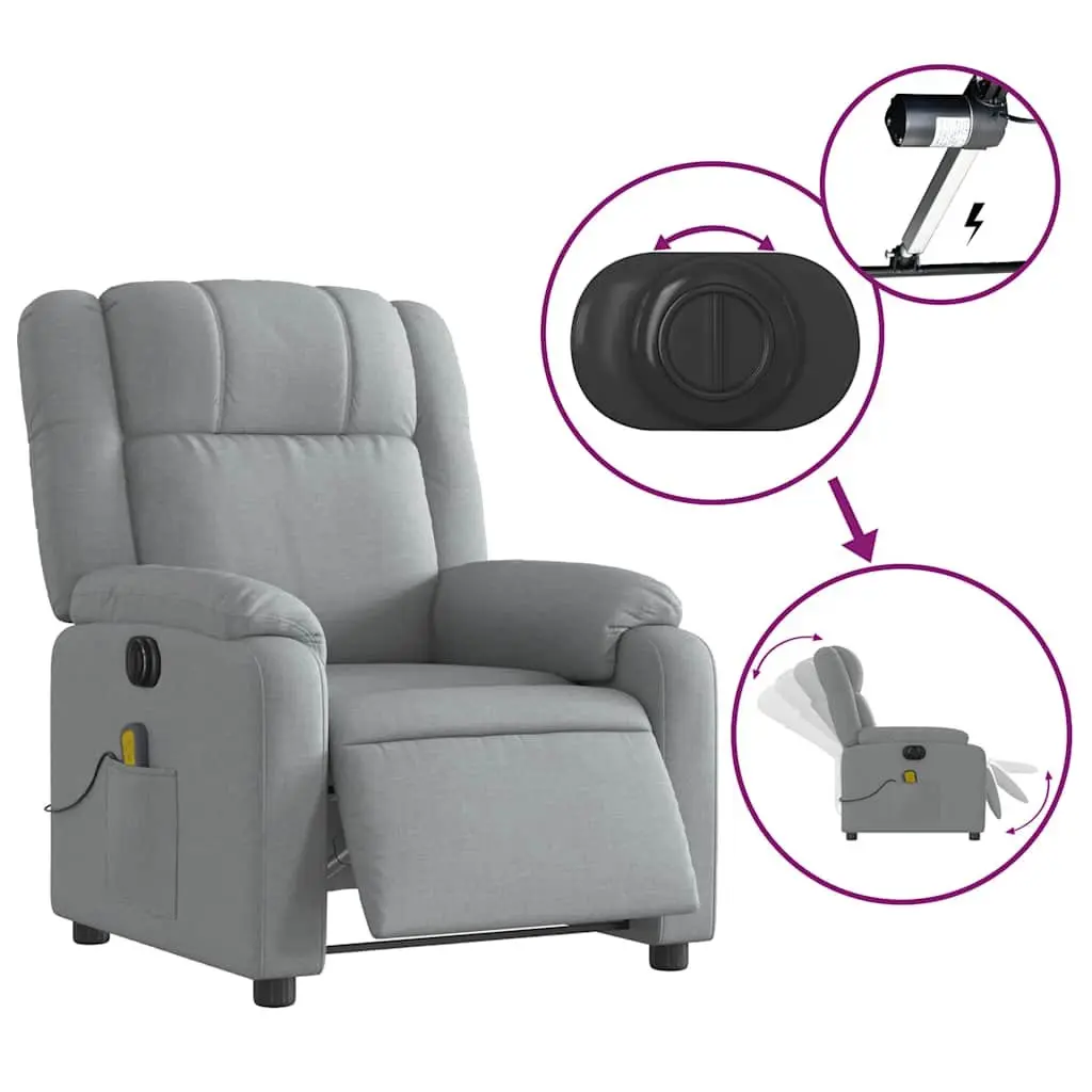 Grey Electric Massage Recliner Chair