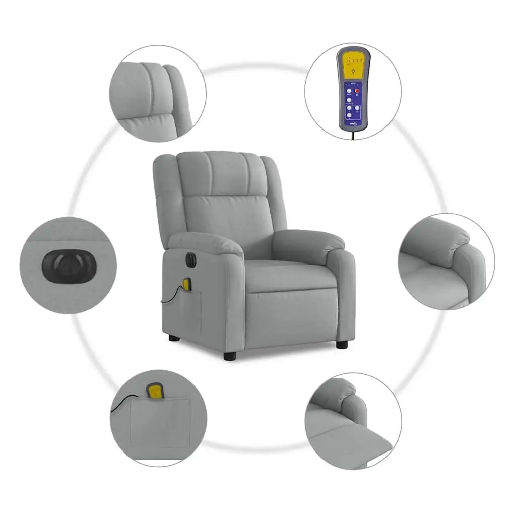 Grey Electric Massage Recliner Chair