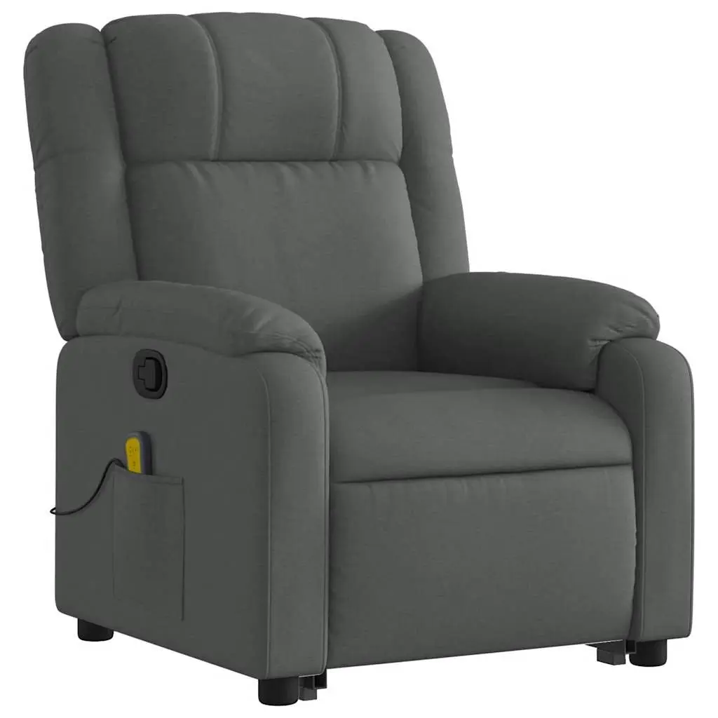 Massage Recliner Chair Stand Up Power Lift Electric Grey Fabric Armchair