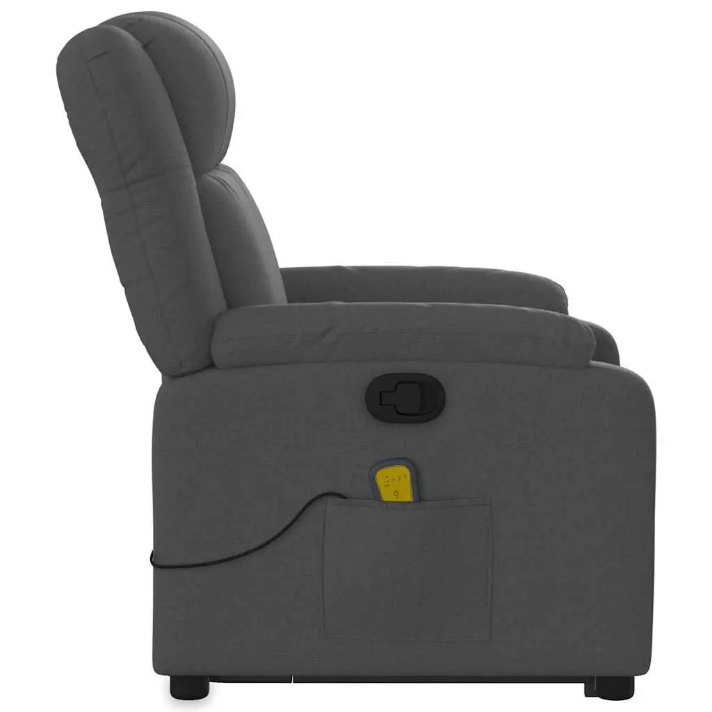 Massage Recliner Chair Stand Up Power Lift Electric Grey Fabric Armchair