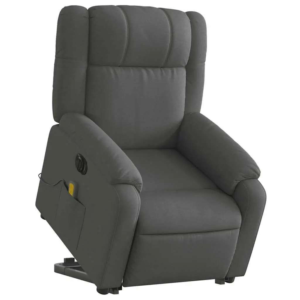 Electric Massage Recliner Chair Power Lift Grey Fabric 135 Degrees