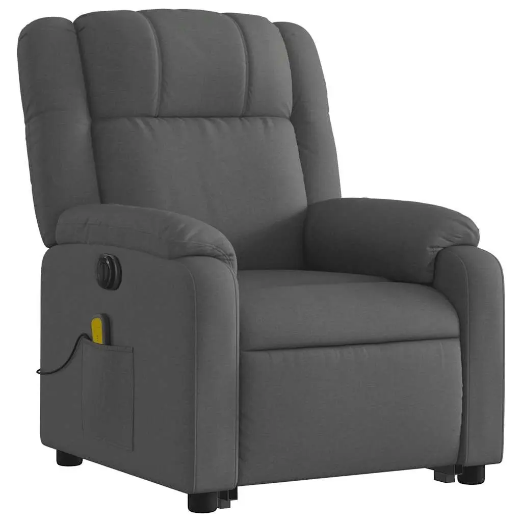 Electric Massage Recliner Chair Power Lift Grey Fabric 135 Degrees