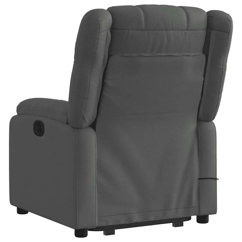 Electric Massage Recliner Chair Power Lift Grey Fabric 135 Degrees
