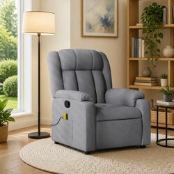 Friendly Light Grey Massage Recliner Chair for You