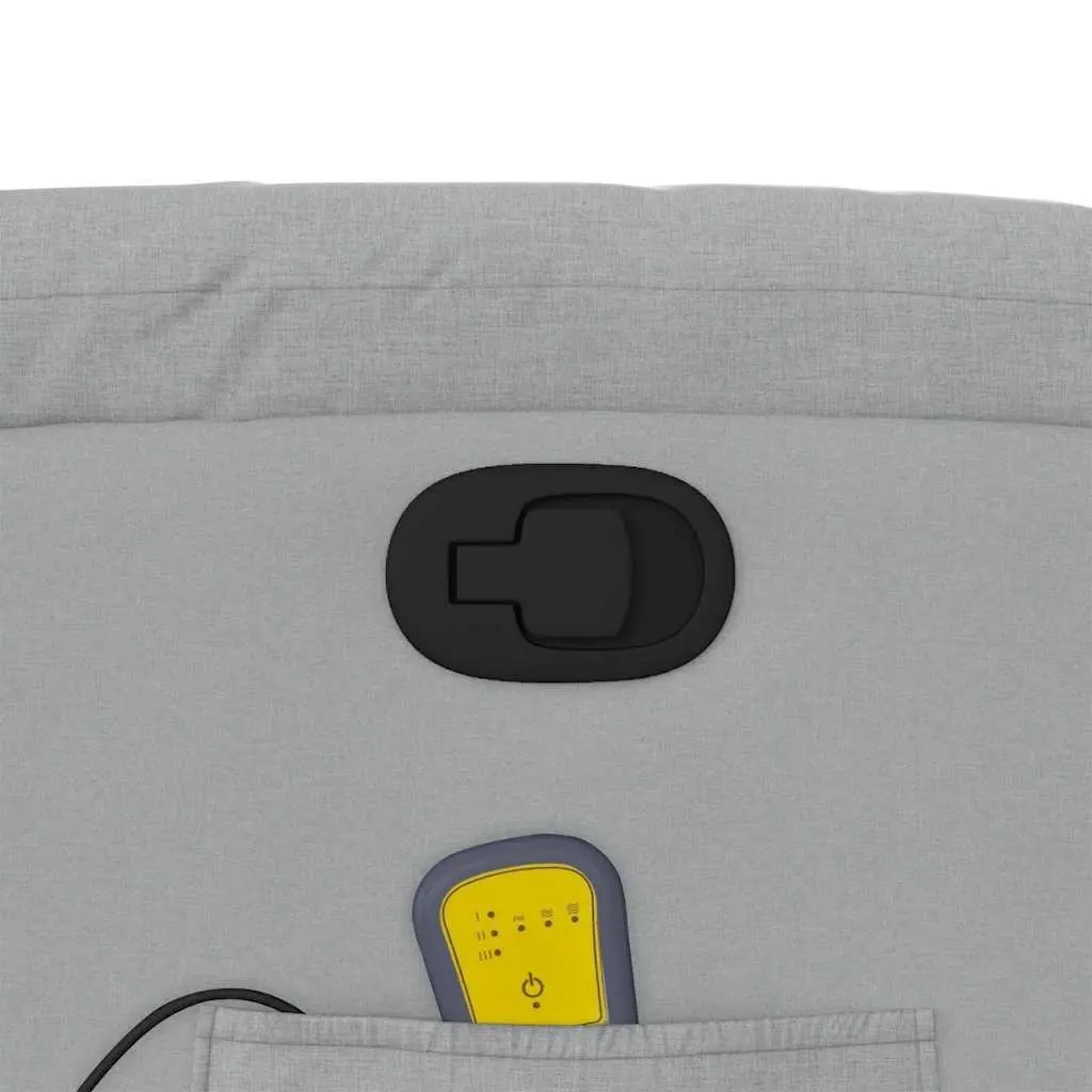 Massage Recliner Chair Light Grey Fabric Manual Recline Vibration 135 Degrees