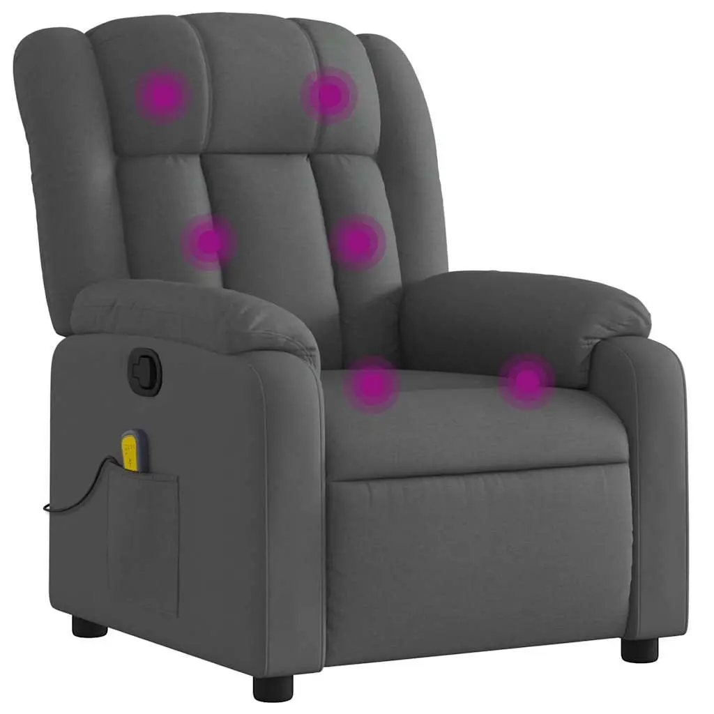 Grey Fabric Massage Recliner Chair