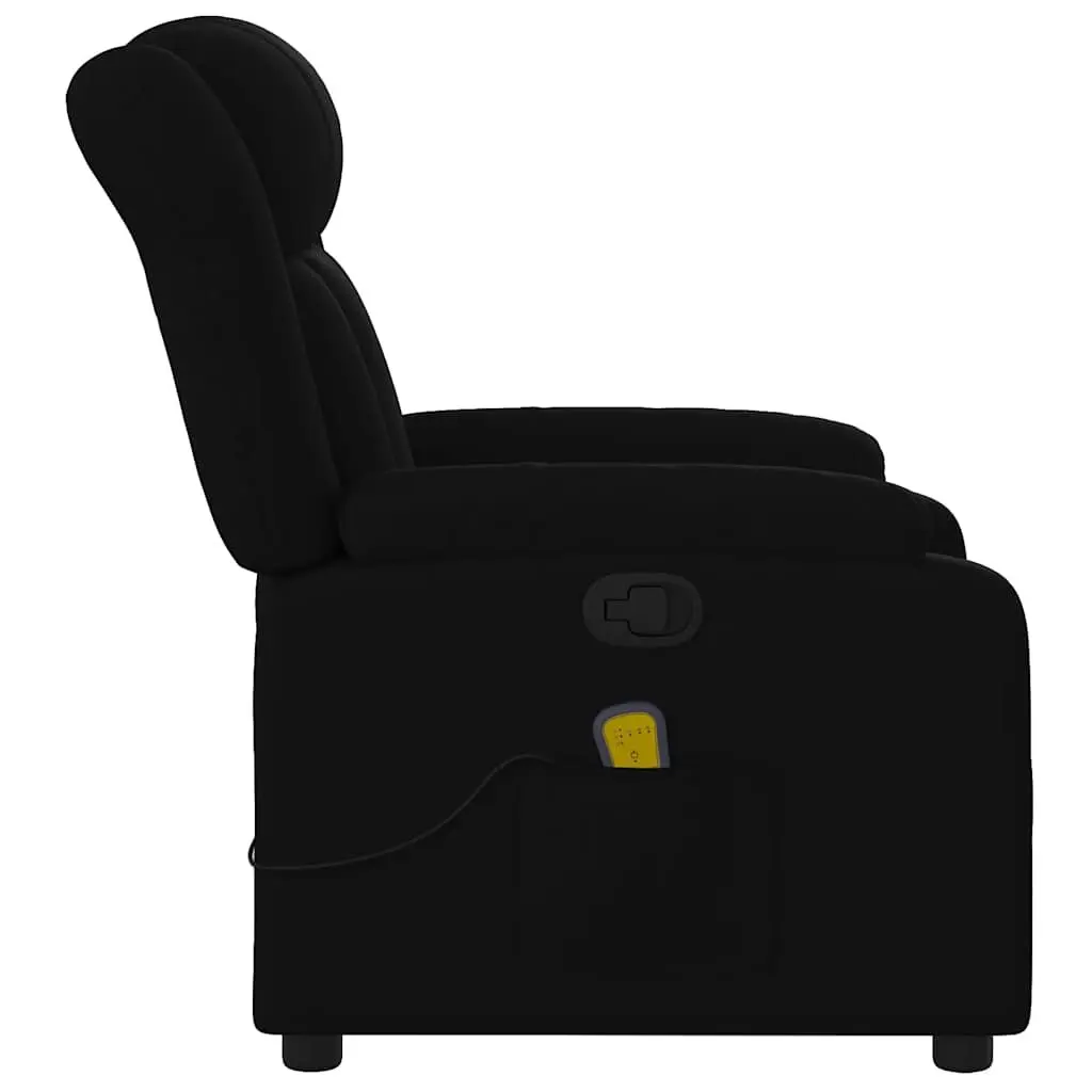 Massage Recliner Chair Manual Recline Black Fabric 135 Degree
