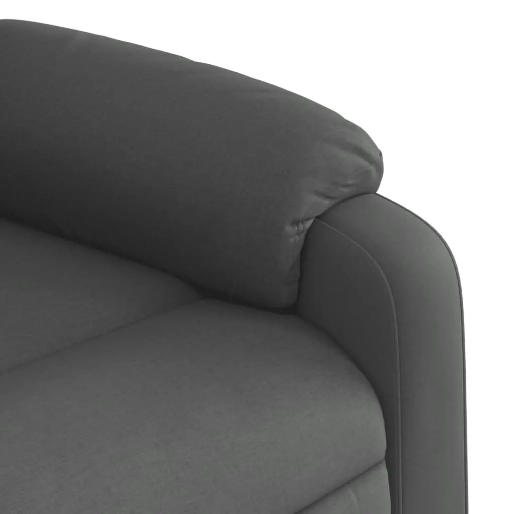 Electric Recliner Chair Dark Grey Fabric Padded Seat 135 Degrees