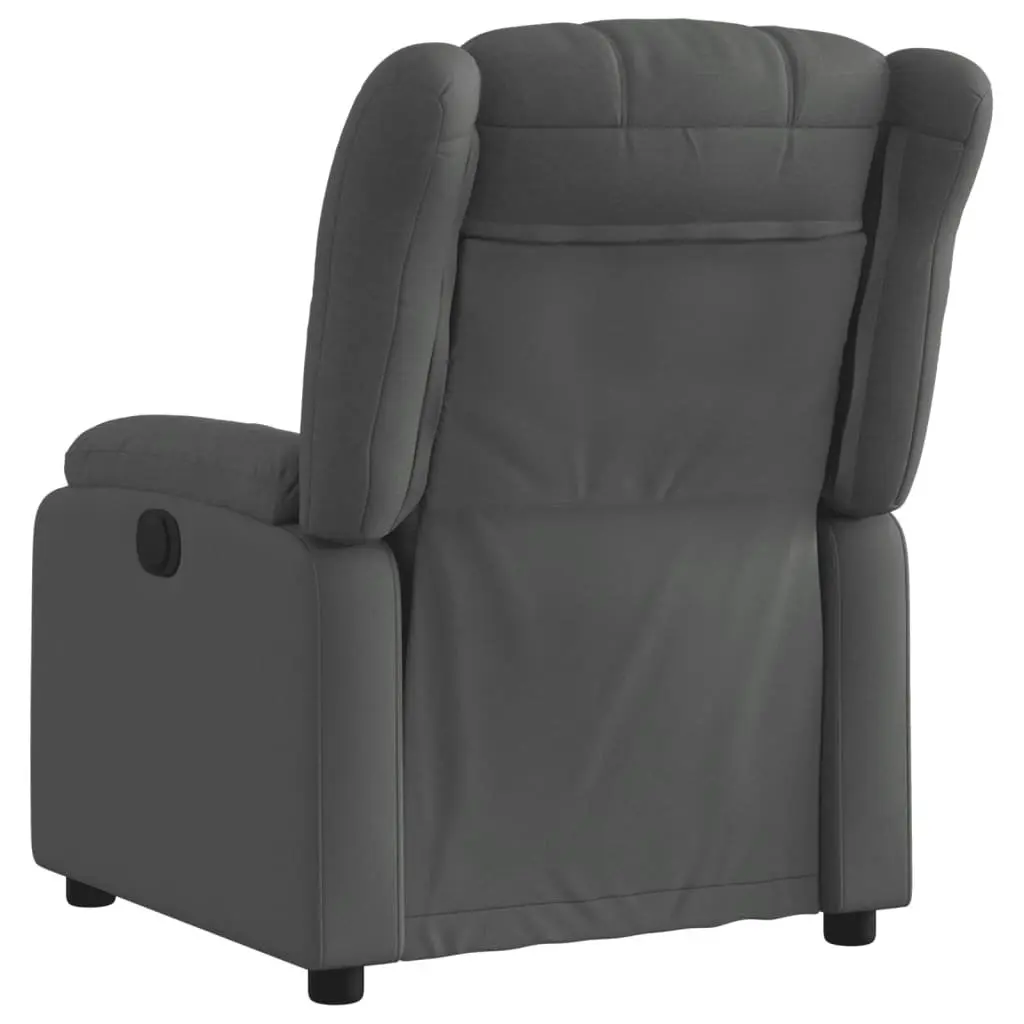 Electric Recliner Chair Dark Grey Fabric Padded Seat 135 Degrees