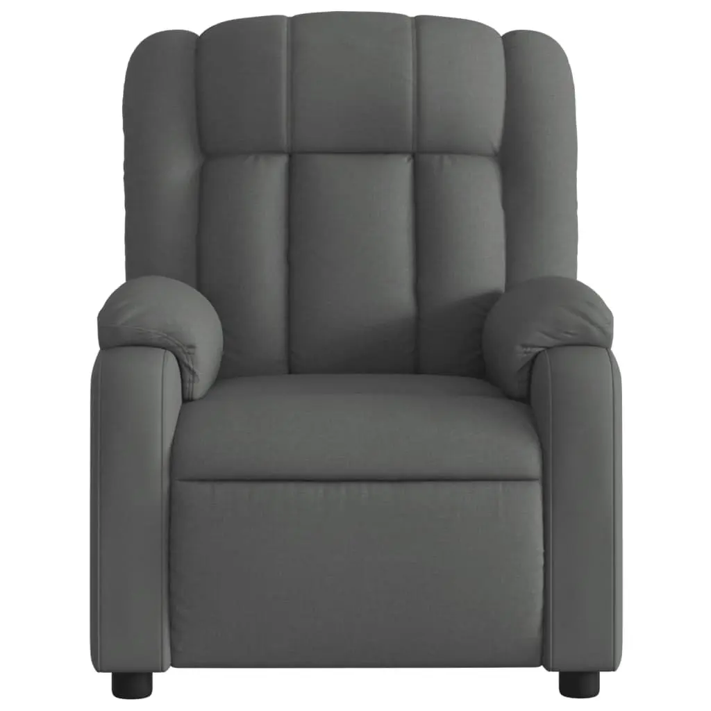 Electric Recliner Chair Dark Grey Fabric Padded Seat 135 Degrees