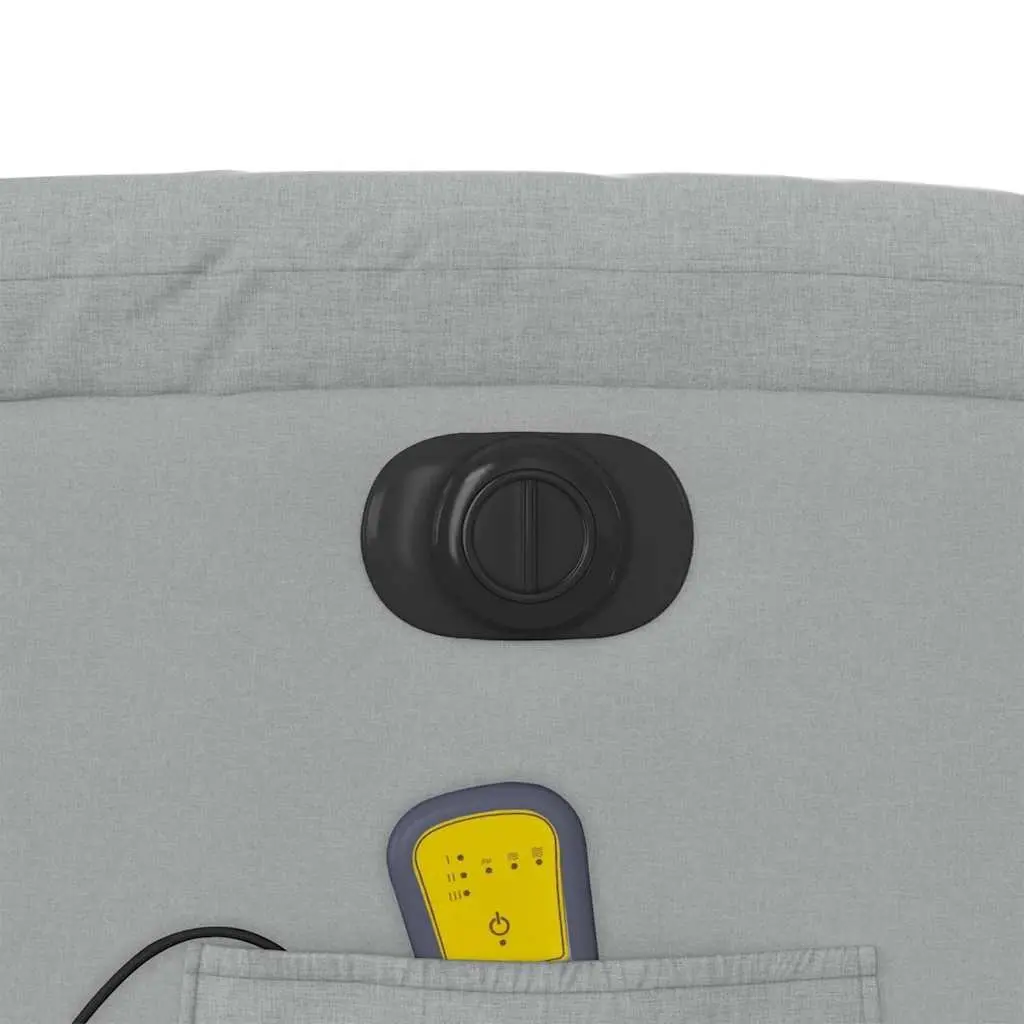 Electric Massage Recliner Chair Grey Fabric Adjustable Footrest 135 Degrees