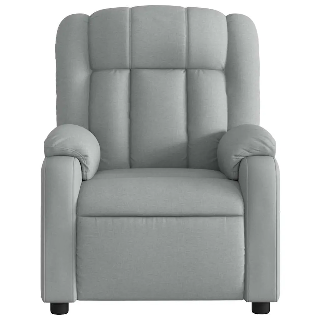 Electric Massage Recliner Chair Grey Fabric Adjustable Footrest 135 Degrees