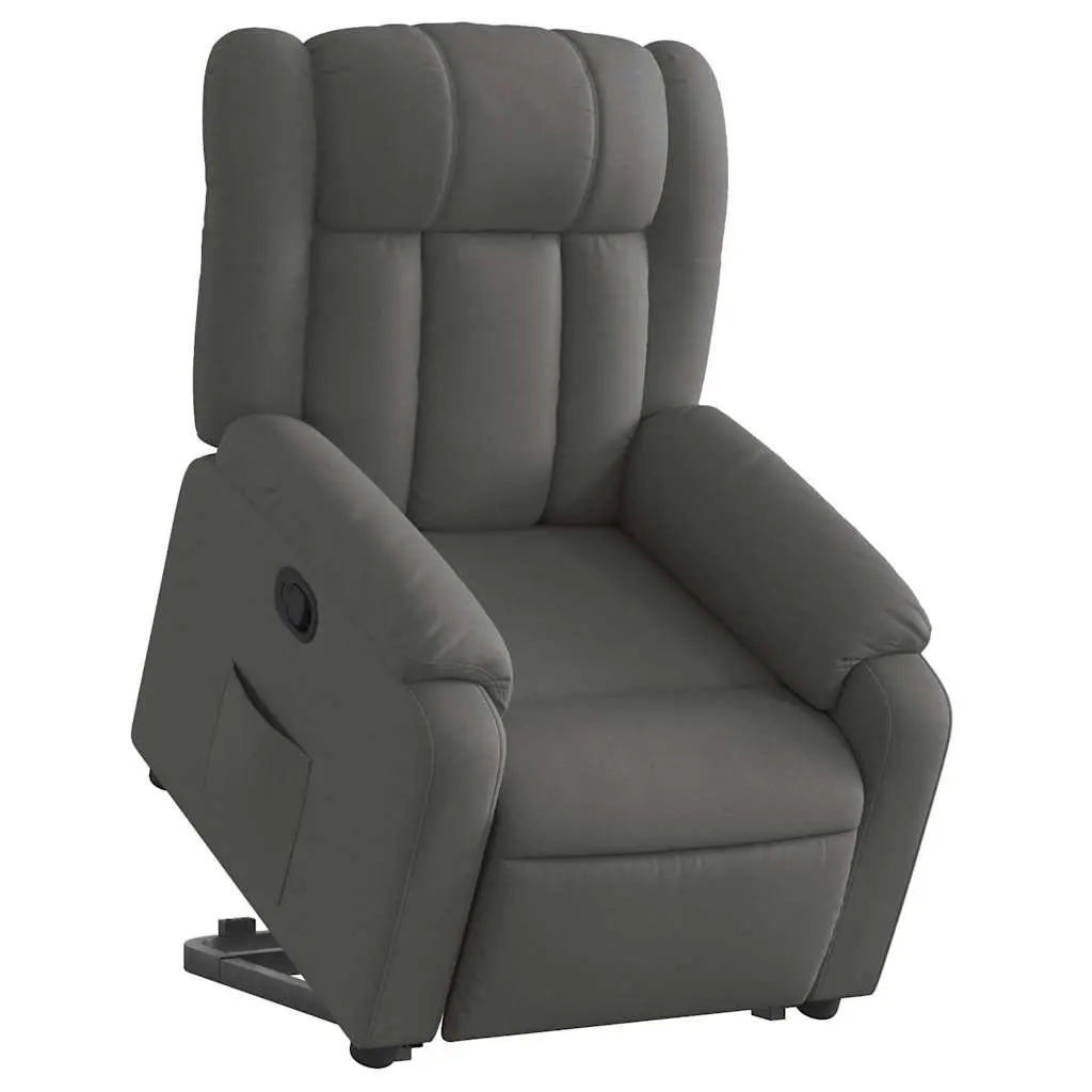 Stand Up Recliner Chair Electric Motor Dark Grey Fabric