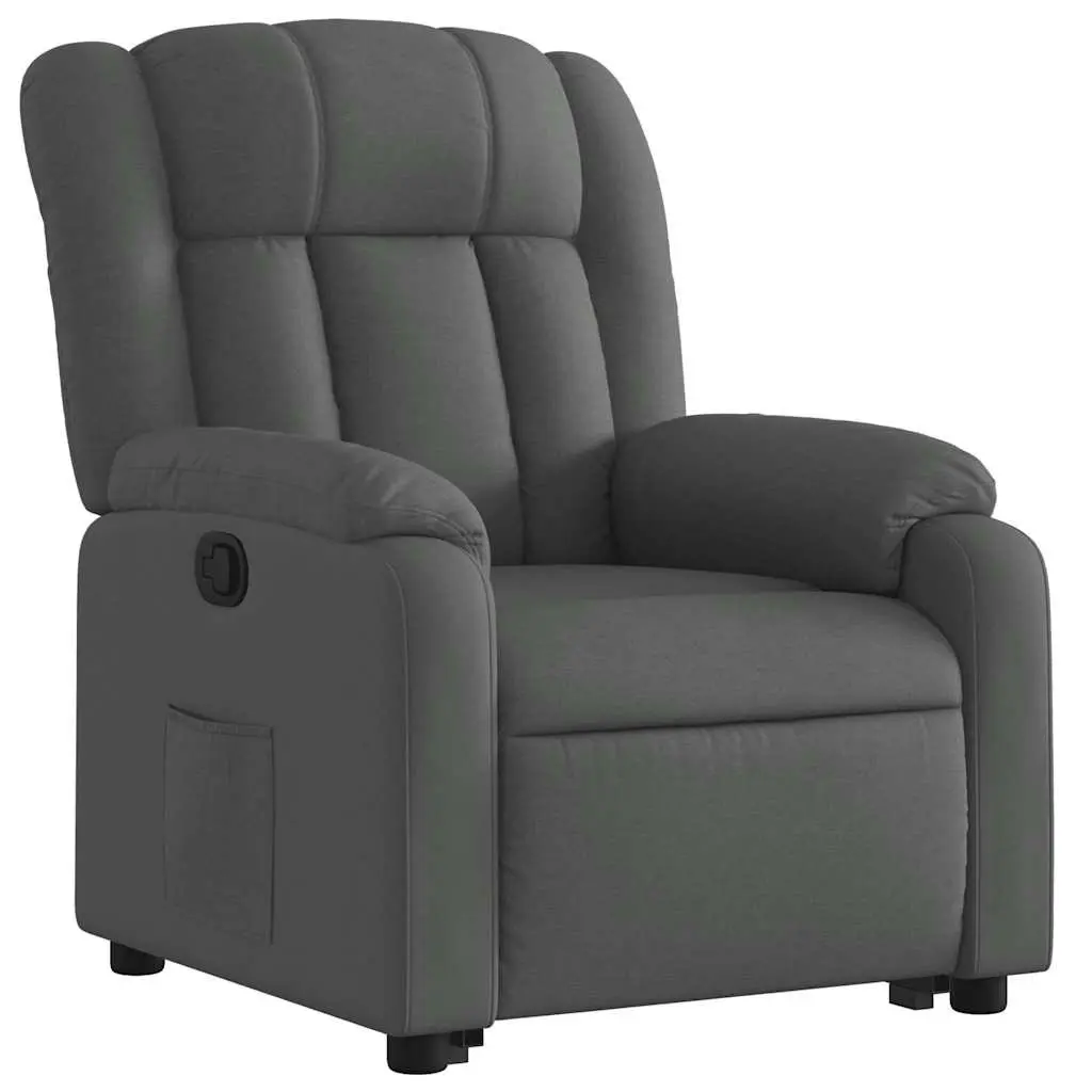 Stand Up Recliner Chair Electric Motor Dark Grey Fabric