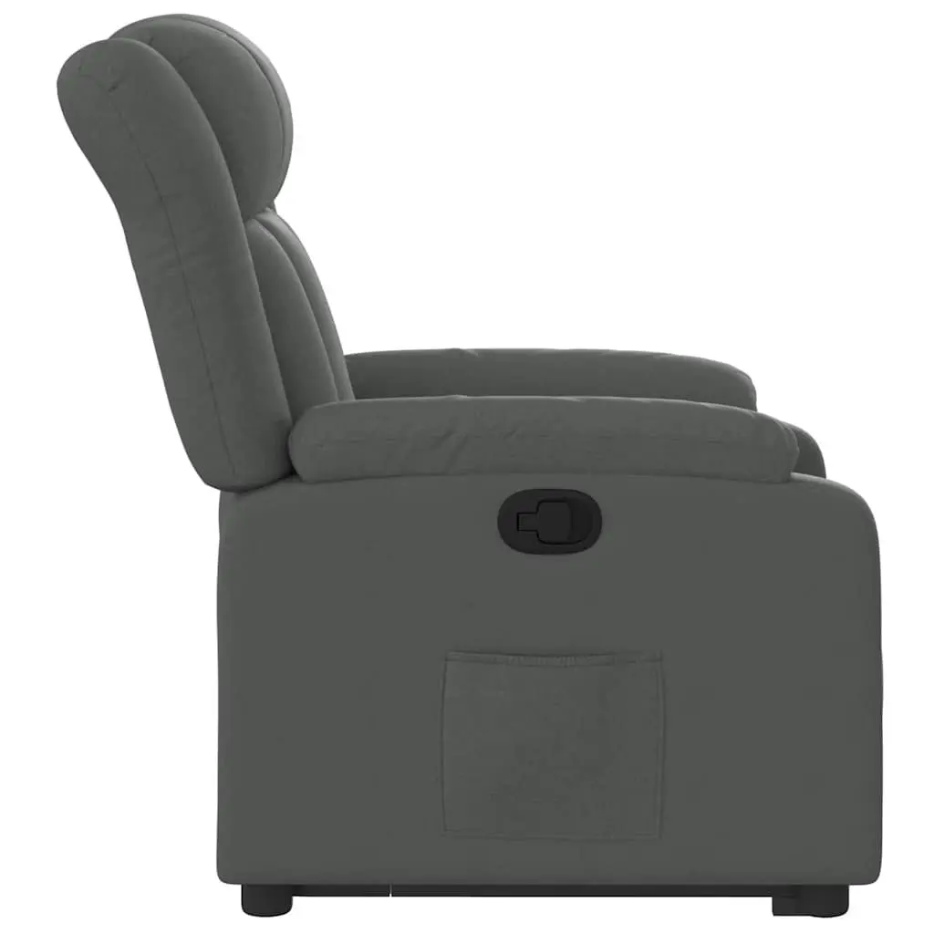Stand Up Recliner Chair Electric Motor Dark Grey Fabric
