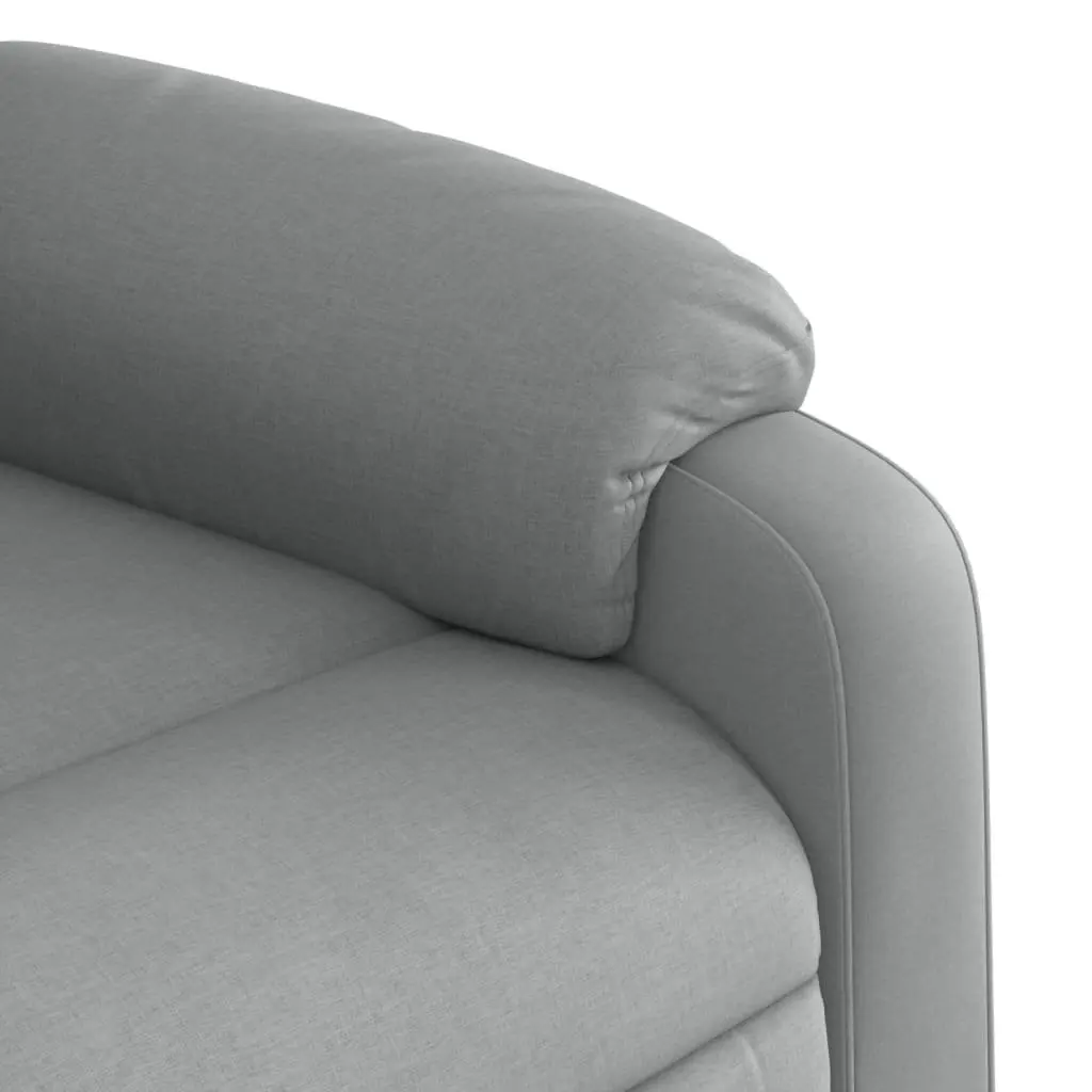 Recliner Chair Manual Massage Light Grey Fabric Electric Power Lift Stand Up