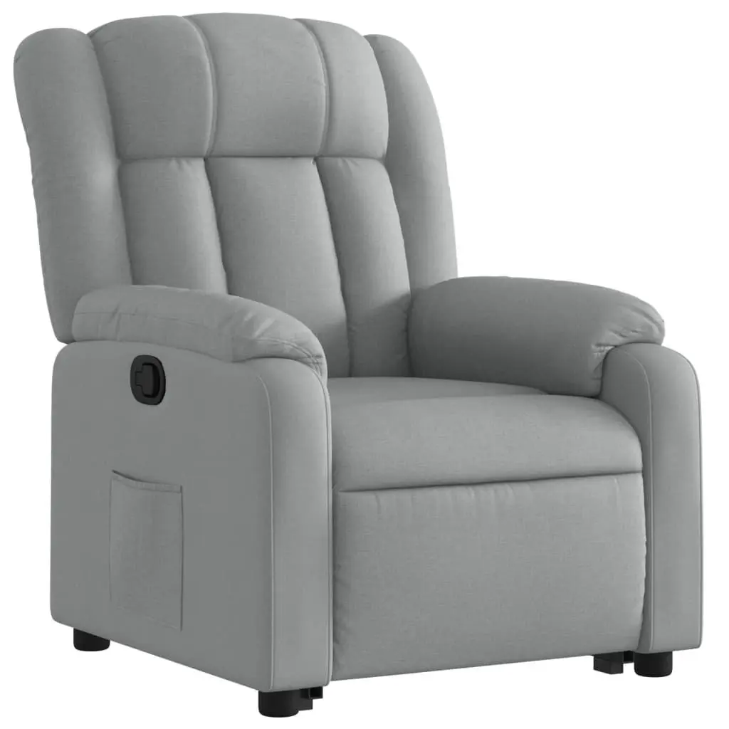 Recliner Chair Manual Massage Light Grey Fabric Electric Power Lift Stand Up