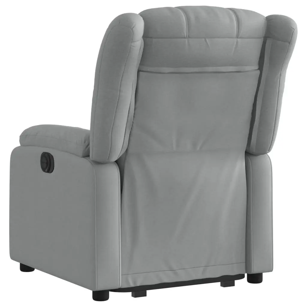 Recliner Chair Manual Massage Light Grey Fabric Electric Power Lift Stand Up